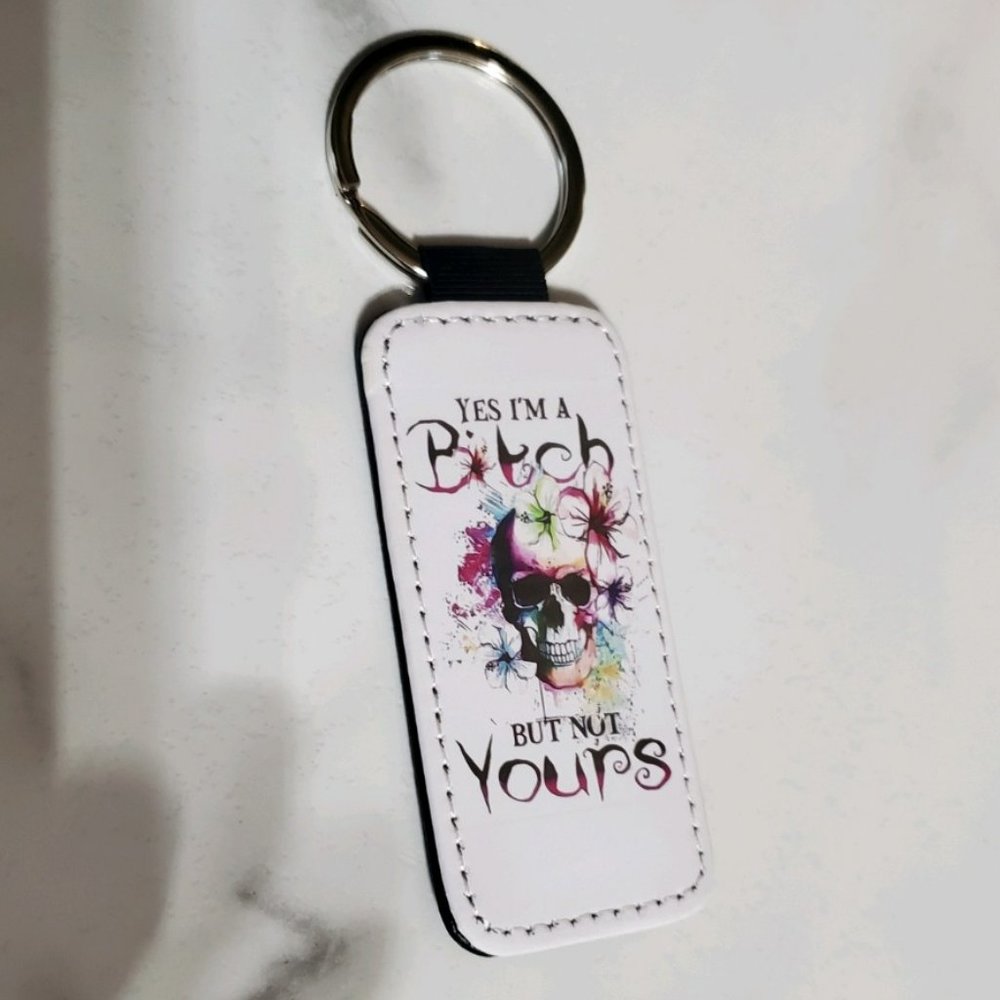 B*TCH Skull Keychain